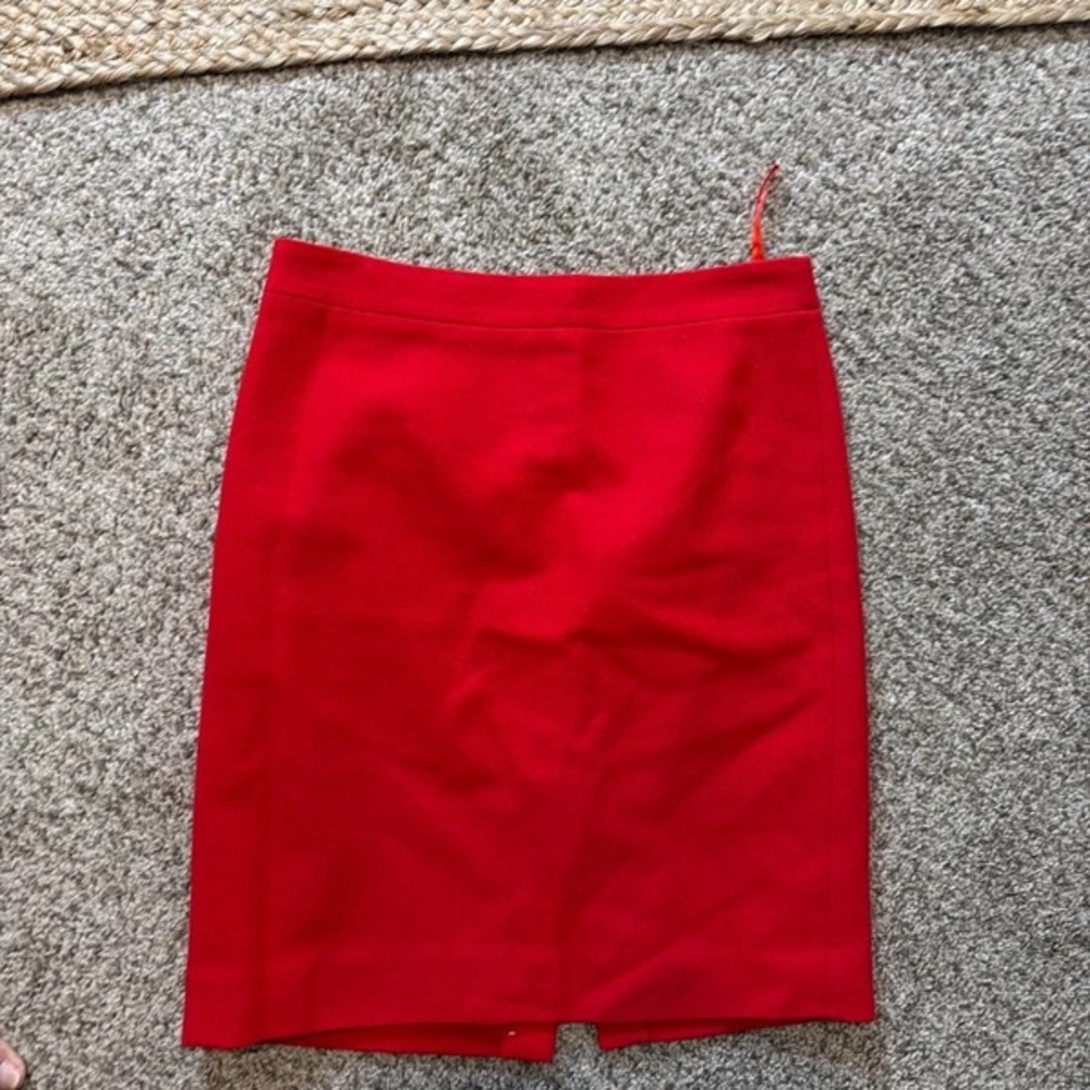 J. Crew Bright Red Tailored Pencil Skirt